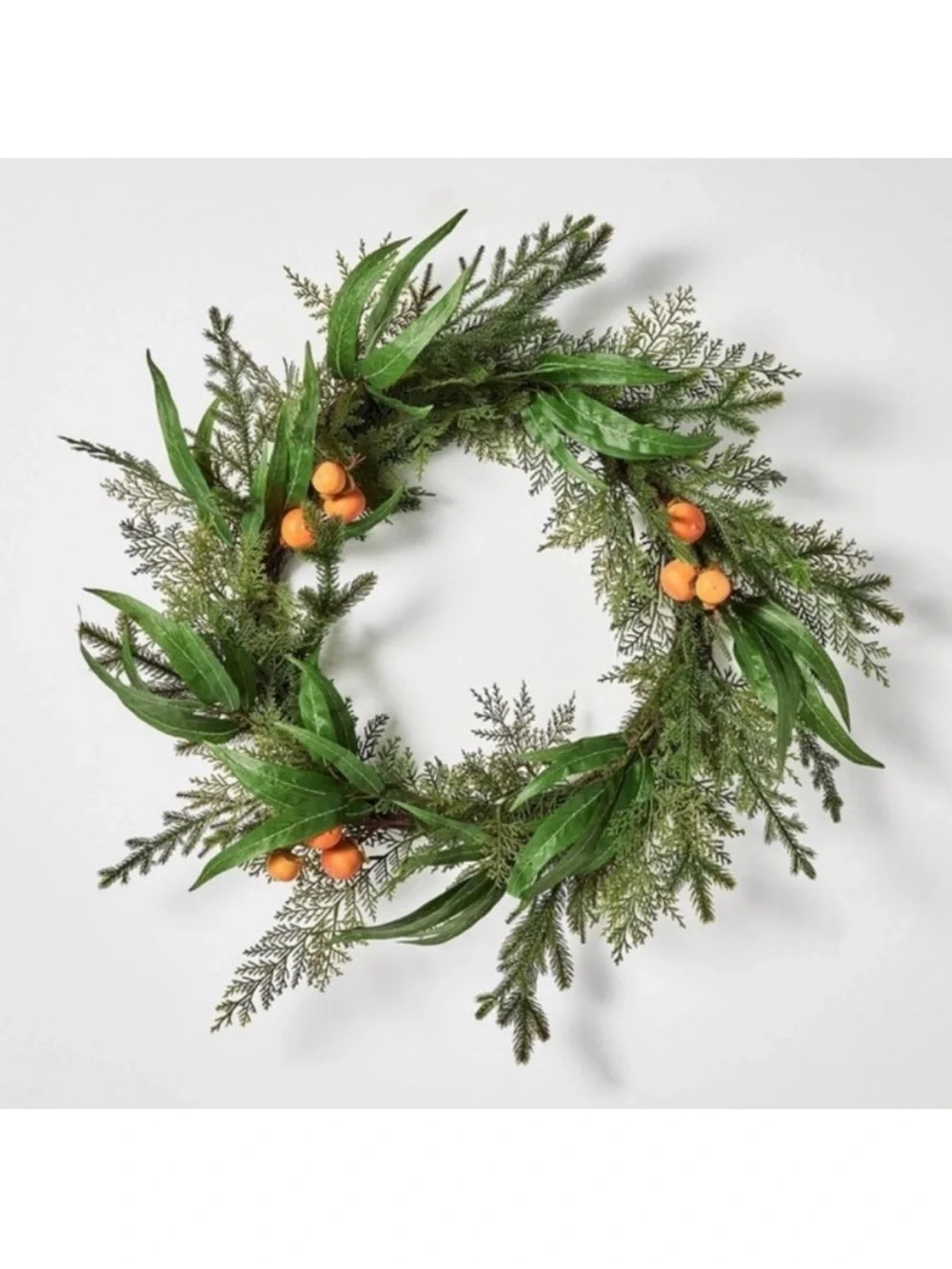 Studio McGee 26” Greenery with Persimmon Botanical Wreath